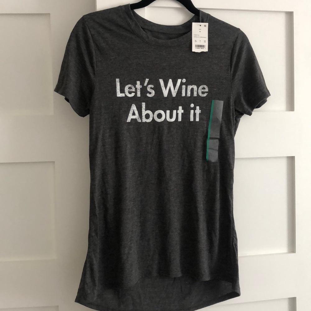 Let's Wine About It Women's Casual T shirt NWT medium